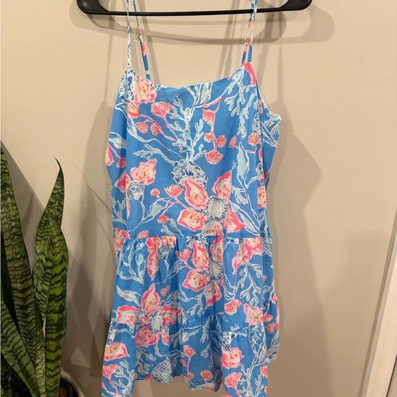 Lilly Pulitzer Blue and Pink Floral Mini Dress - Picture 1 of 2